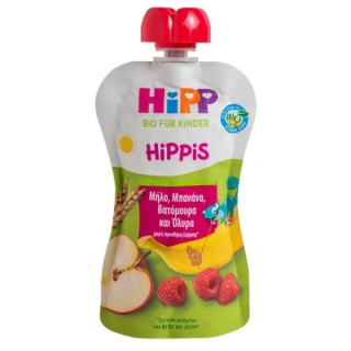 Hipp Hippis Bio Æble Banan Hindbær Med Fuldkorn 100g