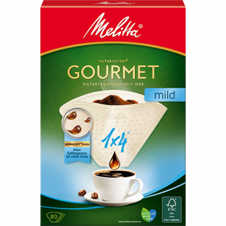 Melitta Gourmet Kaffefilter 1x4 Mild 80 stk