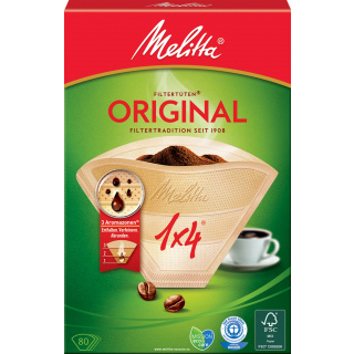 Melitta Original Kaffefilter 1x4 Brun 80 stk