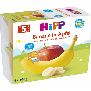 Hipp Bio Kop Banan I Æble 4X100g
