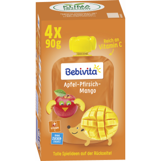 Bebivita Children'S Fun Apple Peach Mango 4X90g