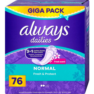 Always Dailies Fresh & Protect Normal Giga Pack 76pcs
