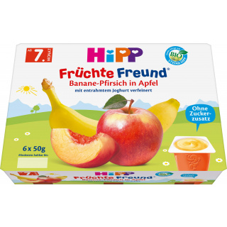 Hipp Bio Fruit Friend Banan Fersken I Æble 6X50g