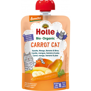 Holle Bio Dd Squeeze Bag Carrot Cat Gulerod, Mango, Banan & Pære 100g