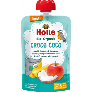 Holle Bio Dd Squeeze Bag Croco Coco Æble & Mango Med Kokos 100g