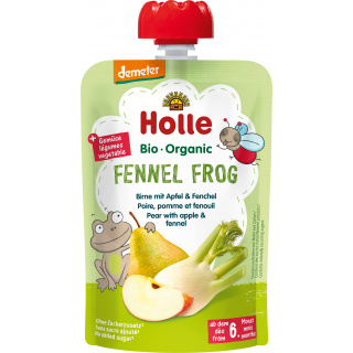 Holle Bio Dd Squeeze Bag Fennikel Frog Pære Med Æble & Fennikel 100g