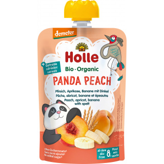 Holle Bio Dd Squeeze Bag Panda Peach Peach Abrikos & Banan Med Spelt 100g